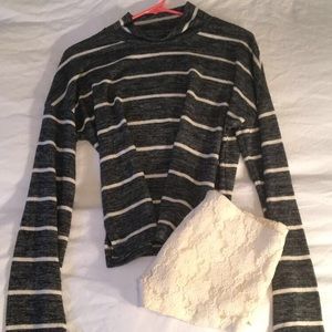 Gray Striped Sweater